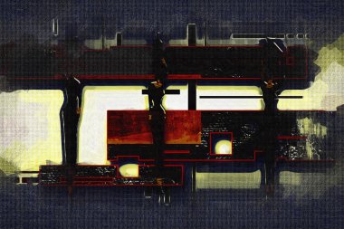 Afrikalı etnik retro-klasik illüstrasyon