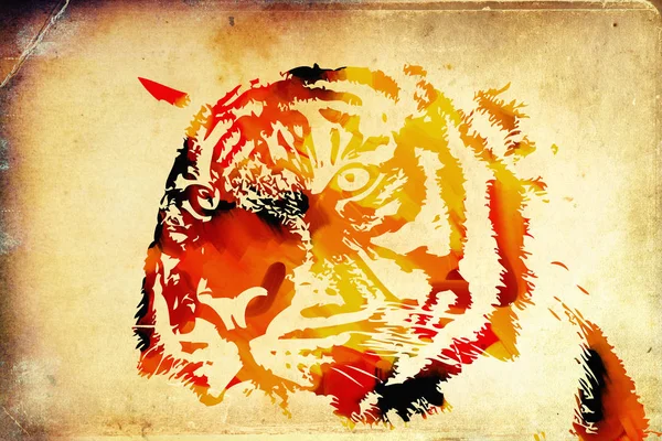 Tiger Art Illustration Color — Stock Photo, Image