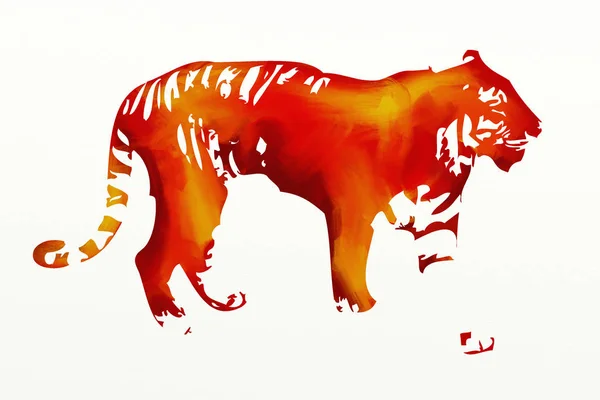 Tiger Kunst Illustration Farbe — Stockfoto