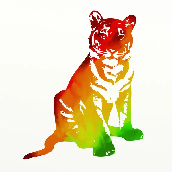Tigre Art Illustration Couleur — Photo