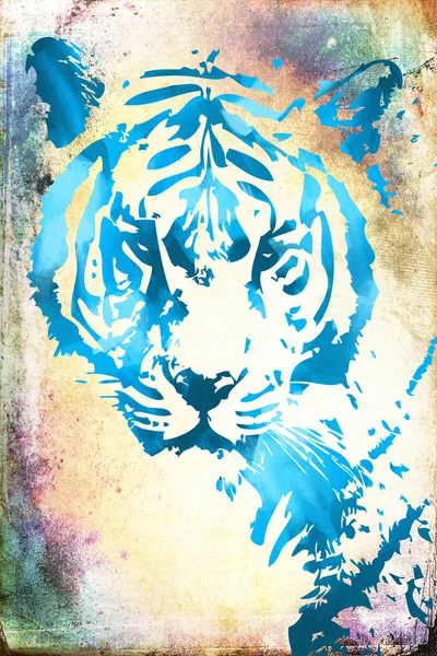 Tiger Art Illustration Färg — Stockfoto