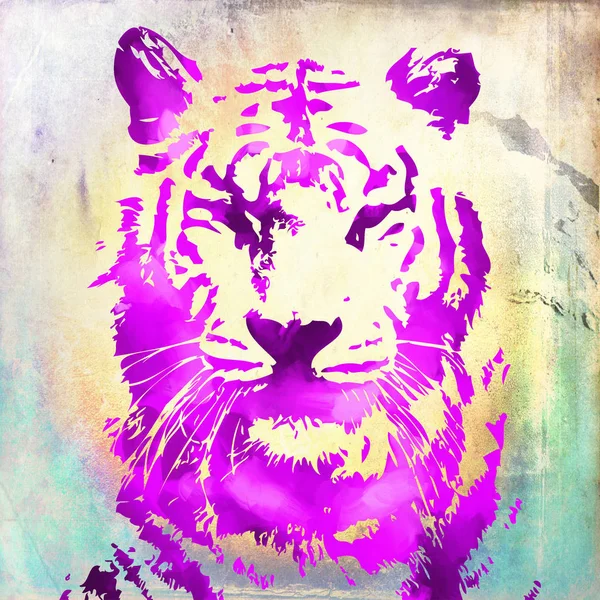 Tiger Arte Ilustración Color —  Fotos de Stock
