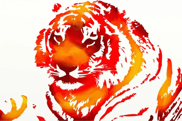 Tigre Arte Illustrazione Colore — Foto Stock