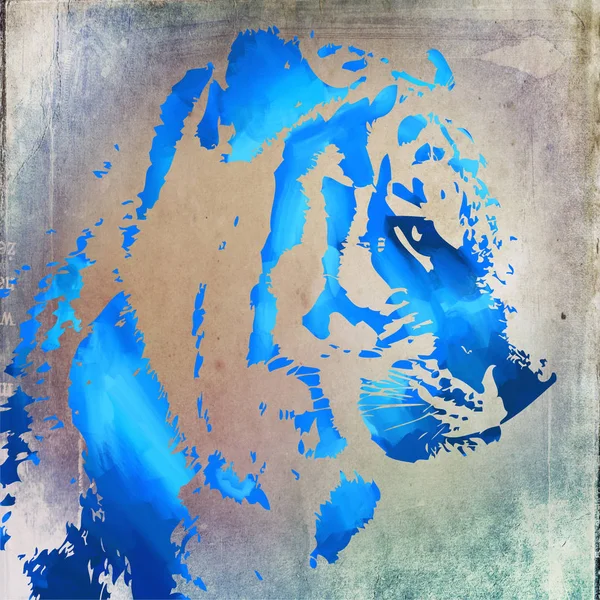 Tiger Kunst Illustration Farbe — Stockfoto