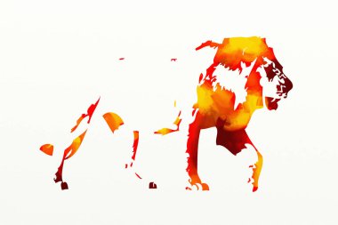 Aslan sanat illüstrasyon resim