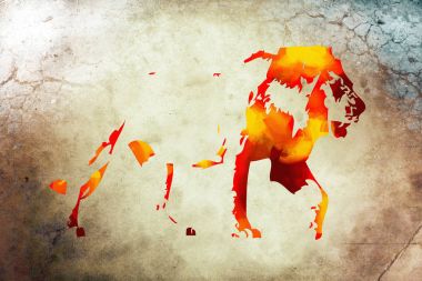 Aslan sanat illüstrasyon resim