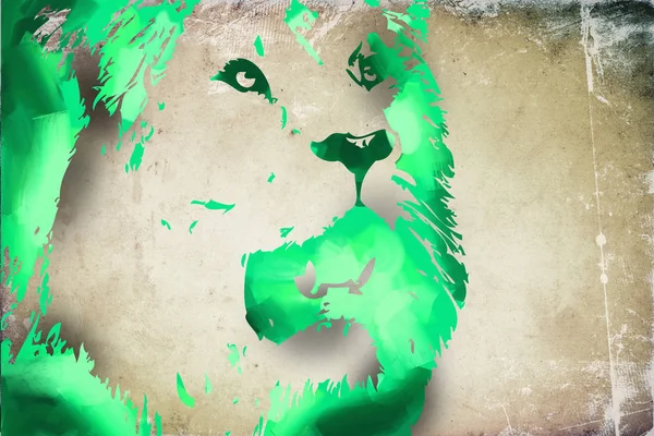 Lion Art Illustration Painting — Stock Photo, Image