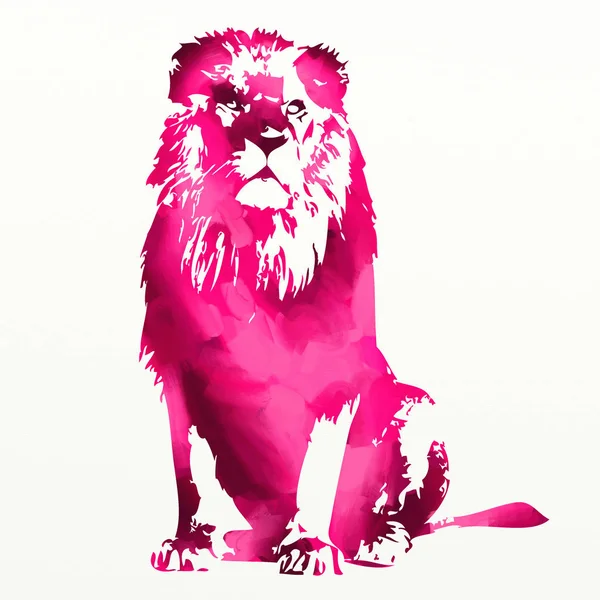 Lion Umění Ilustrace Malba — Stock fotografie