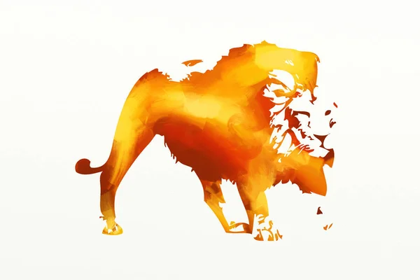 Lion Umění Ilustrace Malba — Stock fotografie