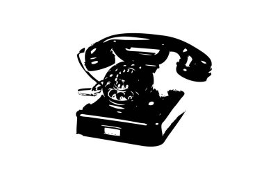 Antika telefon sanat çizim retro