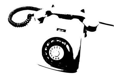 Antika telefon sanat çizim retro