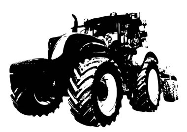 Tarım traktörü illüstrasyon sanat