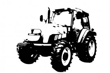 Tarım traktörü illüstrasyon sanat
