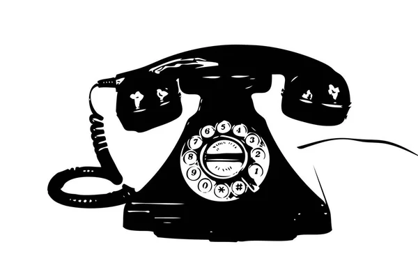 Antique Telephone Retro Drawing Art — Stock Photo, Image