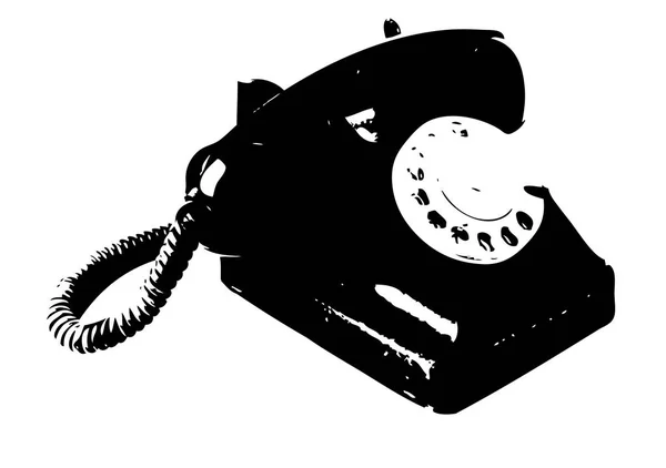 Arte Dibujo Retro Teléfono Antiguo — Foto de Stock