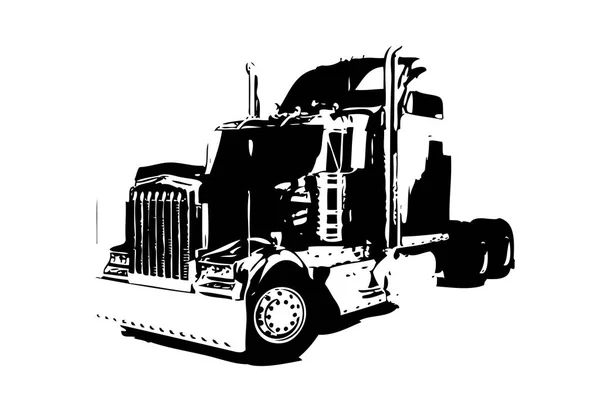 Amerikai Truck Elszigetelt Illusztráció Művészet — Stock Fotó