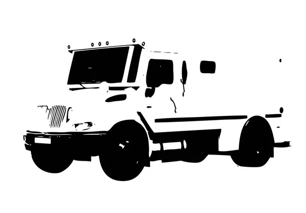 美国卡车插图隔离艺术 — 图库照片
