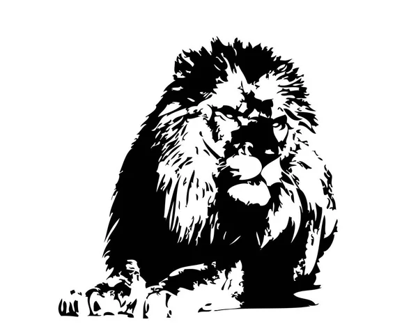 狮子艺术插画画 — 图库照片