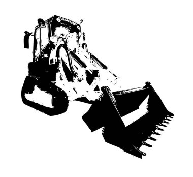 Ekskavatör illüstrasyon izole renk sanat eseri