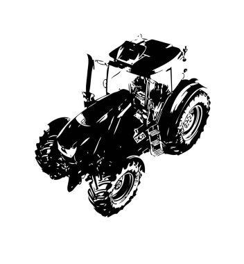 Tarım traktörü illüstrasyon sanatı