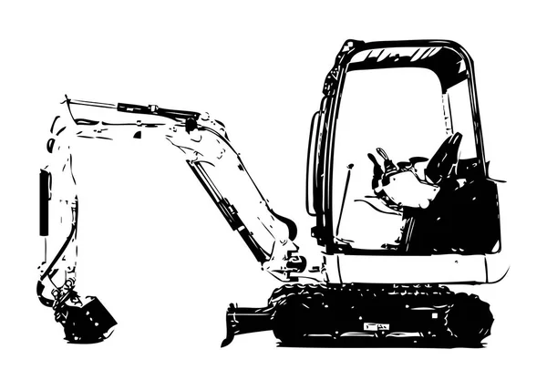 Excavator Illustration Color Isolated Art Work — Stock Photo, Image