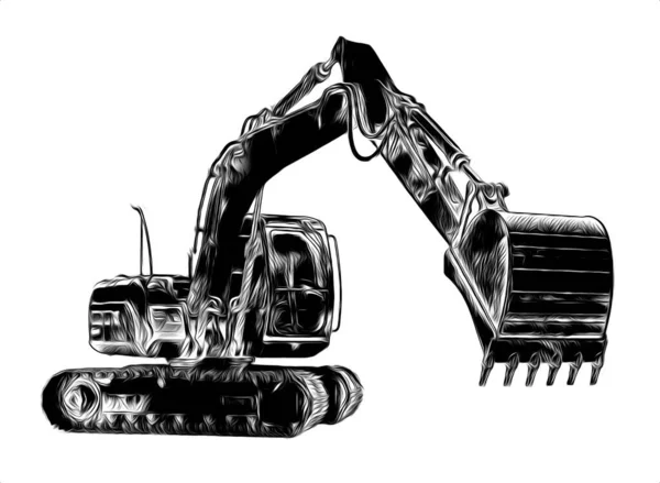 Excavator Illustration Color Isolated Art Work — Stock Photo, Image