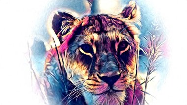 Aslan sanat çizim çizim