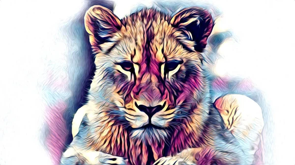 Lion Art Illustration Ritning — Stockfoto