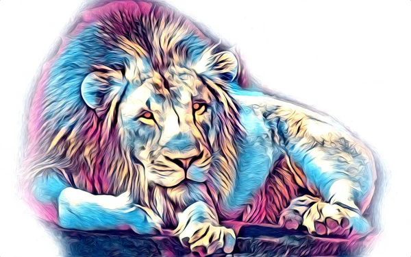 Lion Art Illustration Ritning — Stockfoto