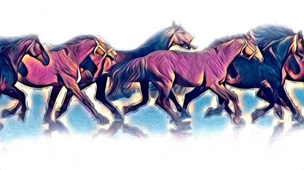 Desenho Lápis Cabeça Cavalo Mão Livre — Fotografia de Stock