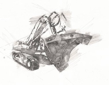 Kazı çizimi izole edilmiş sanat eserleri