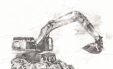 Kazı çizimi izole edilmiş sanat eserleri