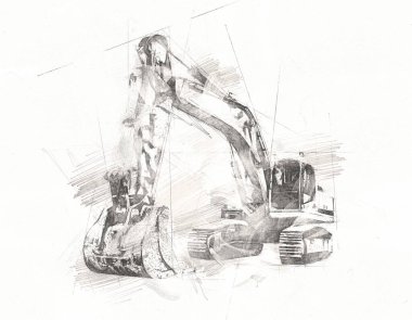 Kazı çizimi izole edilmiş sanat eserleri