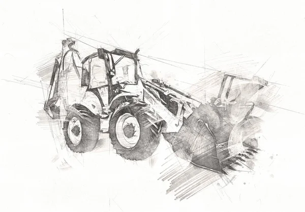 Excavator illustration isolated art work