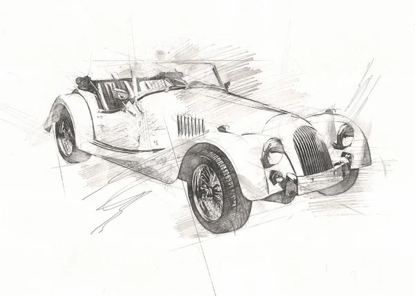 Vecchio Classico Auto Retrò Vintage Disegno — Foto Stock