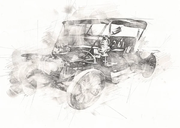 Παλιό Κλασικό Αυτοκίνητο Ρετρό Σχέδιο Εποχής — Φωτογραφία Αρχείου