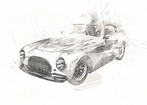 Vecchio Classico Auto Retrò Vintage Disegno — Foto Stock