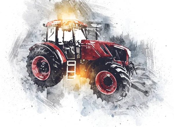 Landwirtschaftliche Traktor Illustration Farbe Kunst — Stockfoto