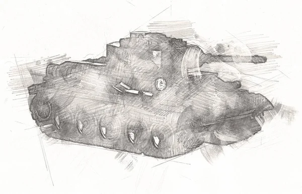 vintage the tank isolated drawing sketch art illustration