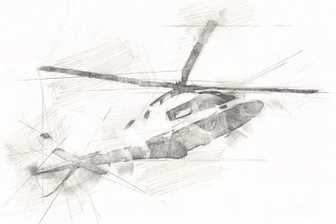 helikopter çizimi resim sanatı klasiği
