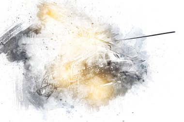 helikopter çizimi resim sanatı klasiği