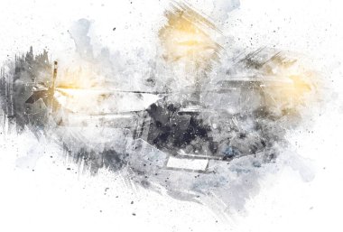 helikopter çizimi resim sanatı klasiği