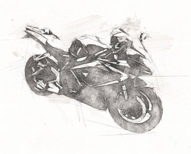 Motosiklet görüntüleme rengi izole edilmiş sanat antika retro