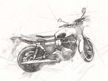 Motosiklet görüntüleme rengi izole edilmiş sanat antika retro