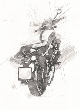 Motosiklet görüntüleme rengi izole edilmiş sanat antika retro