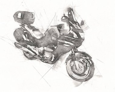 Motosiklet görüntüleme rengi izole edilmiş sanat antika retro