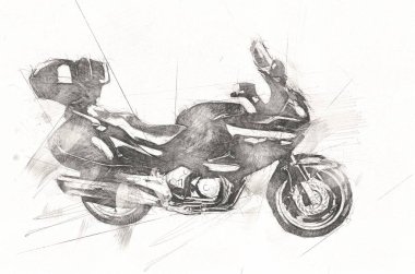 Motosiklet görüntüleme rengi izole edilmiş sanat antika retro