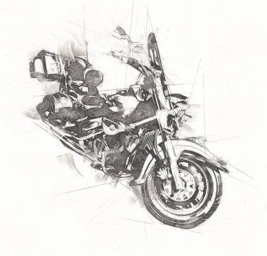 Motosiklet görüntüleme rengi izole edilmiş sanat antika retro