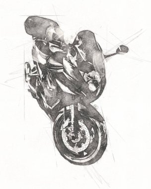 Motosiklet görüntüleme rengi izole edilmiş sanat antika retro