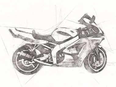 Motosiklet görüntüleme rengi izole edilmiş sanat antika retro